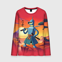 Мужской лонгслив Бендер ниндзя в Японском пейзаже