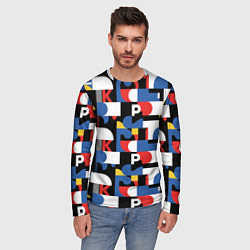 Лонгслив мужской Геометрия букв, цвет: 3D-принт — фото 2