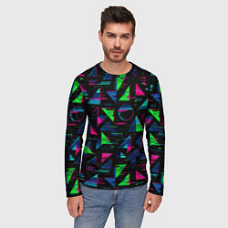 Лонгслив мужской Геометрия глитч, цвет: 3D-принт — фото 2