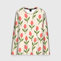 Мужской лонгслив Тюльпаны паттерн