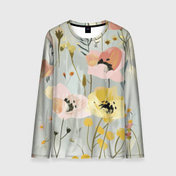 Лонгслив мужской Цветы и цветочки, цвет: 3D-принт