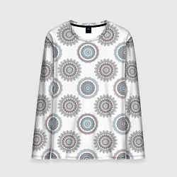 Лонгслив мужской Круглый разноцветный узор мандала, цвет: 3D-принт