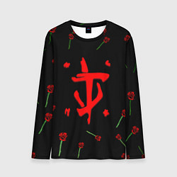 Лонгслив мужской Doom rose pattern, цвет: 3D-принт