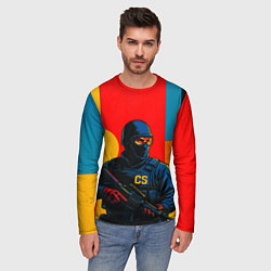 Лонгслив мужской Контр-террорист CS 2 поп-арт, цвет: 3D-принт — фото 2