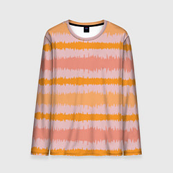 Мужской лонгслив Полосы зигзагообразные оранжево-розовые