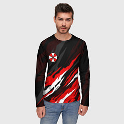 Лонгслив мужской Umbrella - красное пламя, цвет: 3D-принт — фото 2