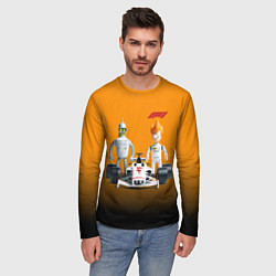Лонгслив мужской Механик Бендер и пилот формулы 1 Фрай, цвет: 3D-принт — фото 2