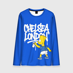 Лонгслив мужской Граффити Челси и Барт Симпсон, цвет: 3D-принт