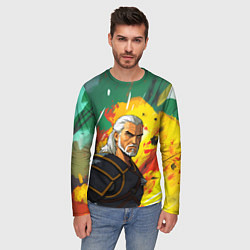 Лонгслив мужской Ведьмак в аниме стиле, цвет: 3D-принт — фото 2