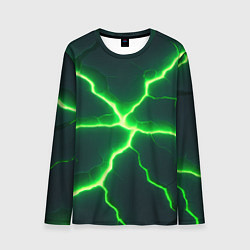 Лонгслив мужской Зеленый неон из плит, цвет: 3D-принт