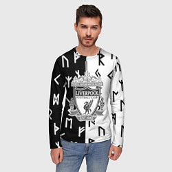 Лонгслив мужской Liverpool символы текстура, цвет: 3D-принт — фото 2