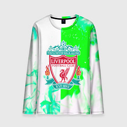 Мужской лонгслив Ливерпуль зеленый огонь текстура
