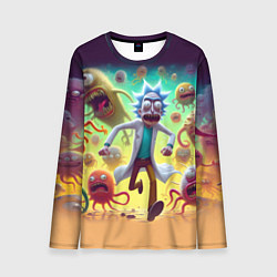 Мужской лонгслив Рик Санчес убегает от монстров