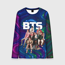 Лонгслив мужской BTS фотосессия на диване, цвет: 3D-принт