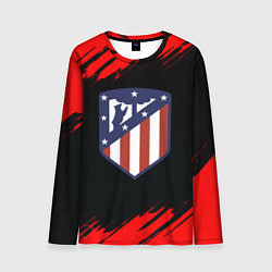 Лонгслив мужской Атлетико Мадрид красные краски, цвет: 3D-принт