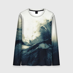 Лонгслив мужской Чёрно-синие абстрактные краски, цвет: 3D-принт