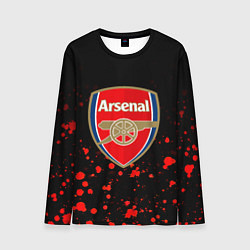 Лонгслив мужской Арсенал красные краски всплеск, цвет: 3D-принт