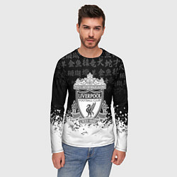 Лонгслив мужской Liverpool японские символы краски, цвет: 3D-принт — фото 2