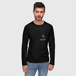 Лонгслив мужской Night beach, цвет: 3D-принт — фото 2
