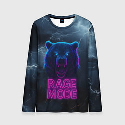 Лонгслив мужской Rage mode злой медведь, цвет: 3D-принт