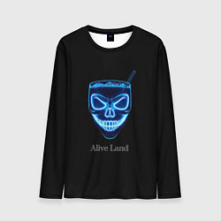 Мужской лонгслив Neon skull cocktail