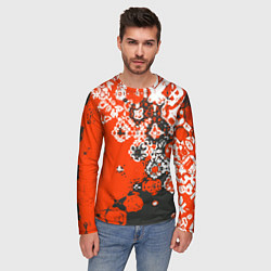 Лонгслив мужской Красно-черная метаморфоза, цвет: 3D-принт — фото 2