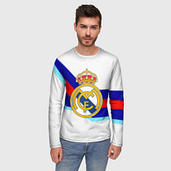 Лонгслив мужской Real Madrid текстура полосы, цвет: 3D-принт — фото 2