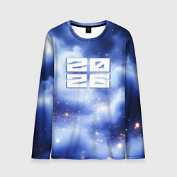Мужской лонгслив 2026 сине-голубая дымка