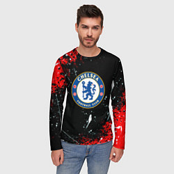 Лонгслив мужской Chelsea брызги красок текстура, цвет: 3D-принт — фото 2