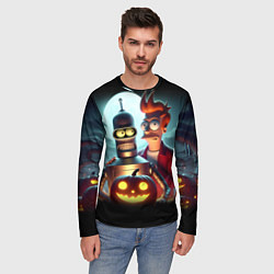 Лонгслив мужской Бендер с Фраем в ночь на Хэллоуин, цвет: 3D-принт — фото 2