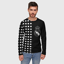 Лонгслив мужской Real Madrid клетка, цвет: 3D-принт — фото 2