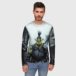 Лонгслив мужской Шрек панк в доспехах, цвет: 3D-принт — фото 2