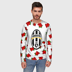 Лонгслив мужской Ювентус розы текстура, цвет: 3D-принт — фото 2