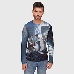 Лонгслив мужской Denji in city Chainsaw man, цвет: 3D-принт — фото 2