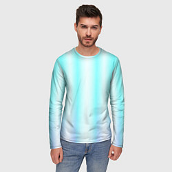 Лонгслив мужской Neon white blue lines, цвет: 3D-принт — фото 2