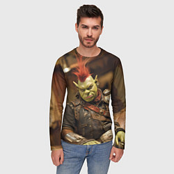Лонгслив мужской Шрек панк в человеческом облике, цвет: 3D-принт — фото 2