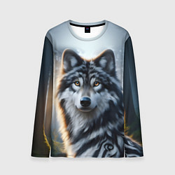 Лонгслив мужской Морда волка - Россия, цвет: 3D-принт
