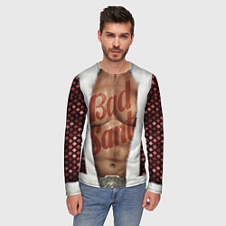 Лонгслив мужской Костюм деда мороза с накаченным прессом, цвет: 3D-принт — фото 2