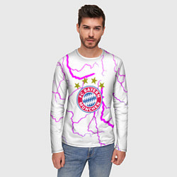 Лонгслив мужской Бавария Мюнхен неоновые молнии, цвет: 3D-принт — фото 2