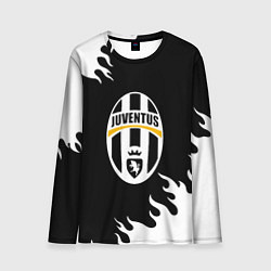 Мужской лонгслив Juventus белый огонь текстура