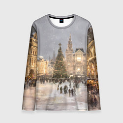 Лонгслив мужской Новогодние гуляния в Москве, цвет: 3D-принт