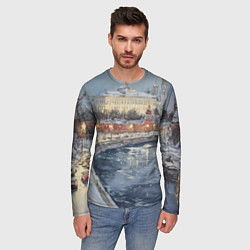 Лонгслив мужской Новогодние праздники в Москве, цвет: 3D-принт — фото 2