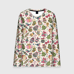 Мужской лонгслив Новогодний паттерн