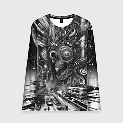 Лонгслив мужской Cyber urban skull - ai art fantasy, цвет: 3D-принт