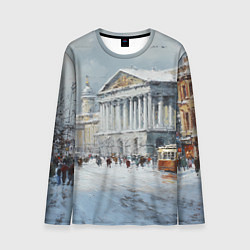 Мужской лонгслив Зимний Питер красками