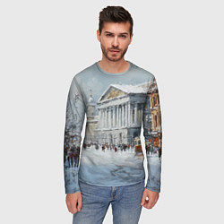 Лонгслив мужской Зимний Питер красками, цвет: 3D-принт — фото 2