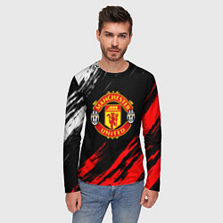 Лонгслив мужской Манчестер Юнайтед x Ювентус краски, цвет: 3D-принт — фото 2