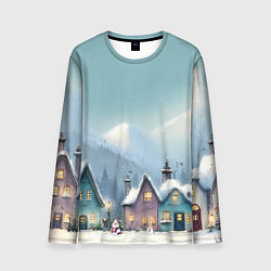 Мужской лонгслив Новогодние дома