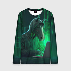 Мужской лонгслив Конь хакер