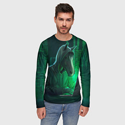 Лонгслив мужской Конь хакер, цвет: 3D-принт — фото 2